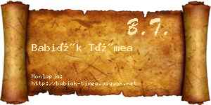Babiák Tímea névjegykártya