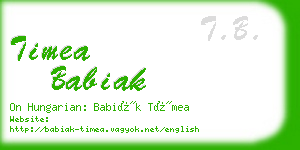 timea babiak business card